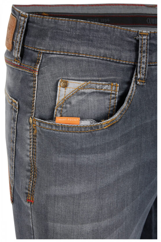 Jeans 5 Pocket High Stretch Mittelgrau – Bild 2
