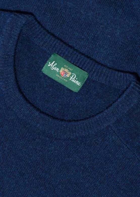 Alan Paine Lammwolle Pullover Rundhals Indigo