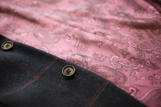 Tweed Anzüge Dunkelblau Mit Rosa Überfenster Yorkshire Tweed – Bild 5