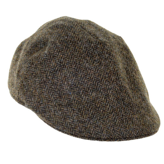 Flat Cap Grün Fischgrätmuster