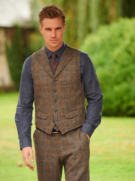 Harris Tweed Weste mit Revers 631 – Bild 3