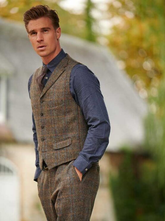 Harris Tweed Weste mit Revers 631