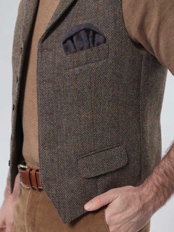 Harris Tweed Weste mit Revers 670 – Bild 2