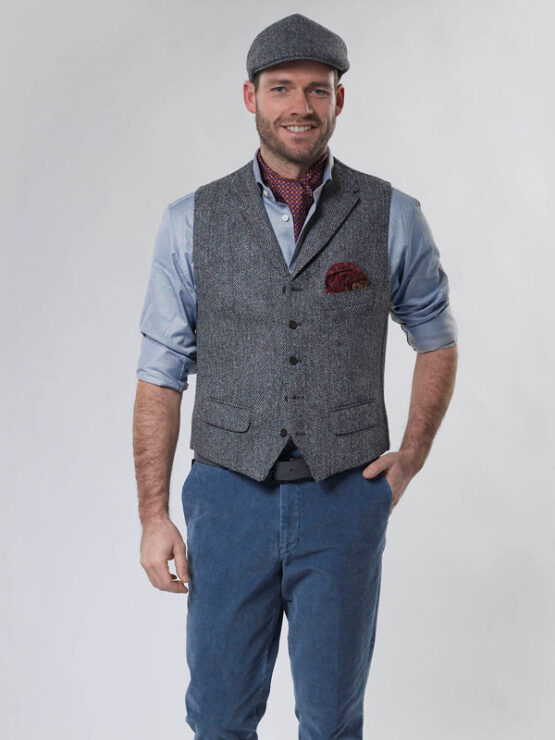 Harris Tweed Weste mit revers 601