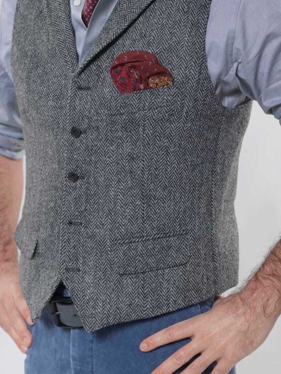 Harris Tweed Weste mit revers 601 – Bild 4