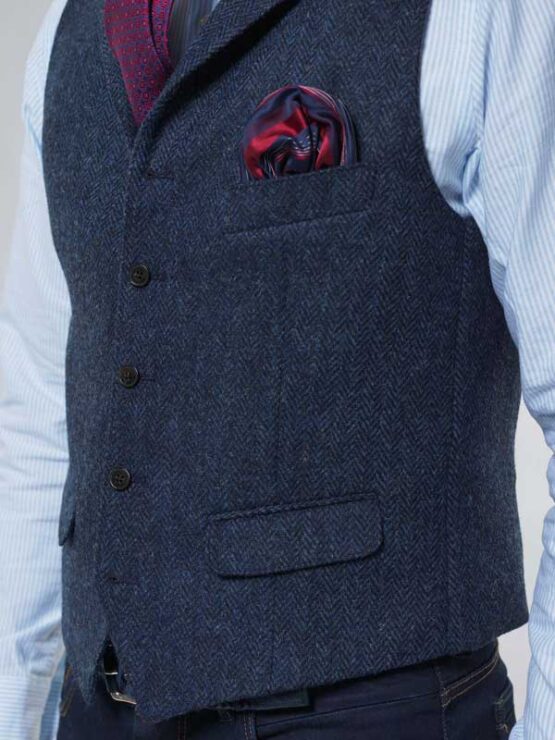 Harris Tweed Weste mit Revers 610 – Bild 4