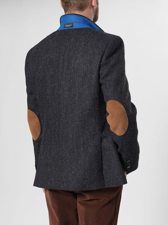 Harris Tweed Sakko Anthrazit Fischgrätmuster 600 – Bild 2
