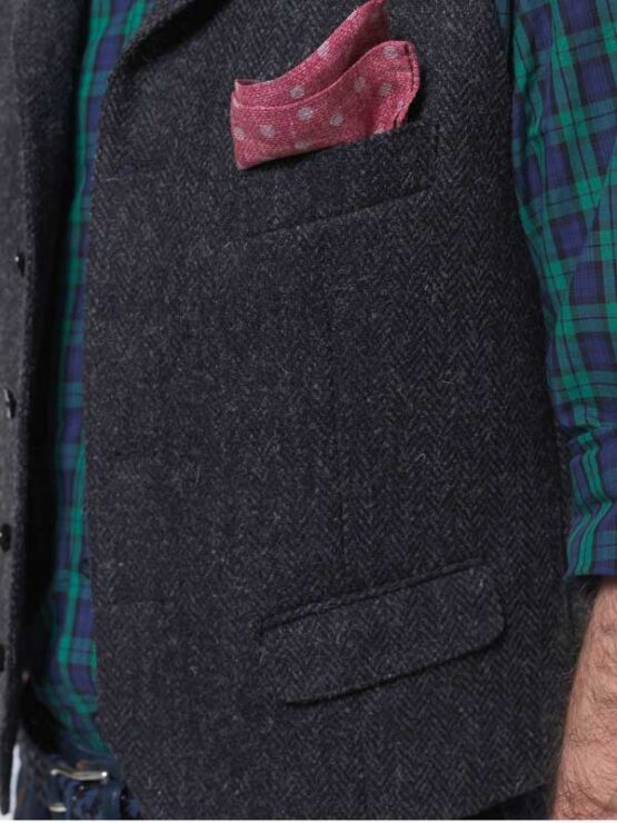 Harris Tweed Weste mit Revers 600 – Bild 4
