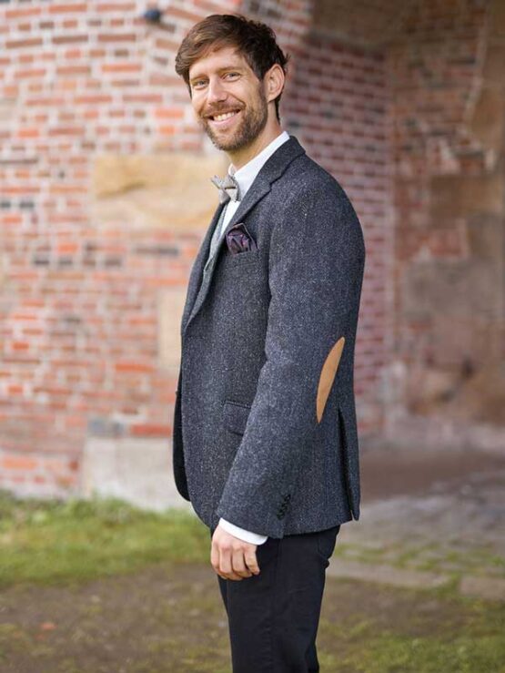 Harris Tweed Sakko Anthrazit Fischgrätmuster 600 – Bild 5