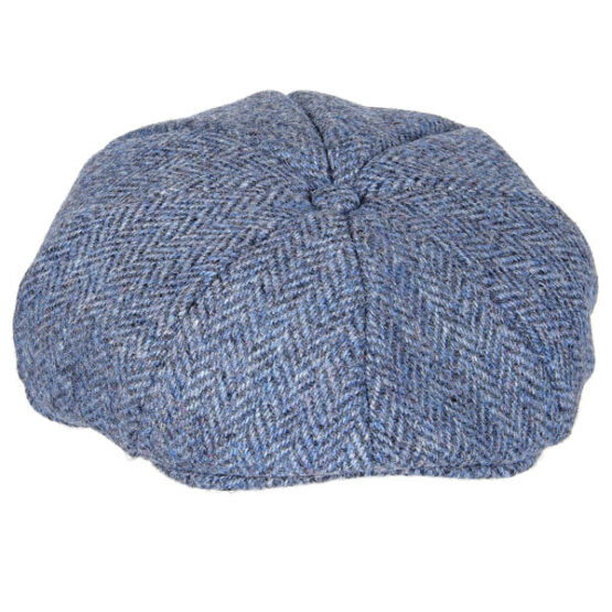 Harris Tweed, Peaky Blinders Cap Grau/Blau Fischgrätmuster