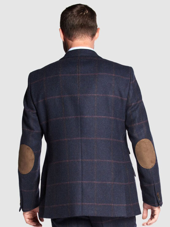 Tweed Anzüge Dunkelblau Mit Rosa Überfenster Yorkshire Tweed – Bild 4