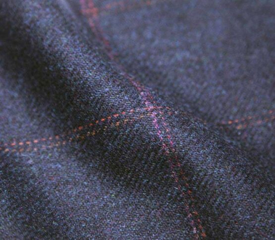 Tweed Pantalon Donker Blauw Met Roze Ruit Yorkshire Tweed – Bild 2