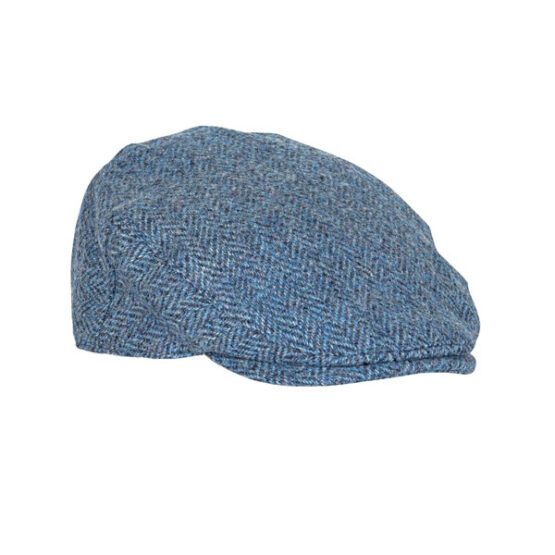 Harris tweed Flat Cap Denim Fischgrätmuster