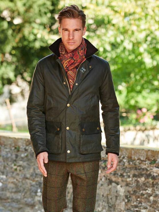 Wellington Water Resistant Wax Jacket, grün