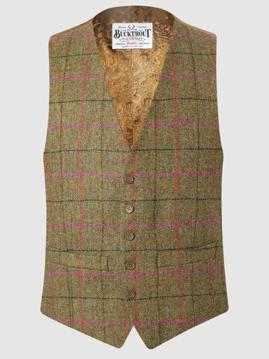 IAIN WAISTCOAT - GREEN/PINK
