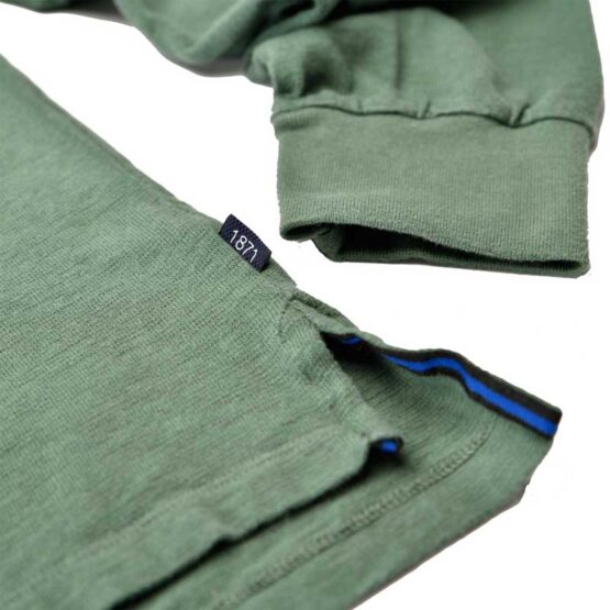 BLACK & BLUE 1871, LANGE MOUW POLO SHIRT GROEN – Bild 2