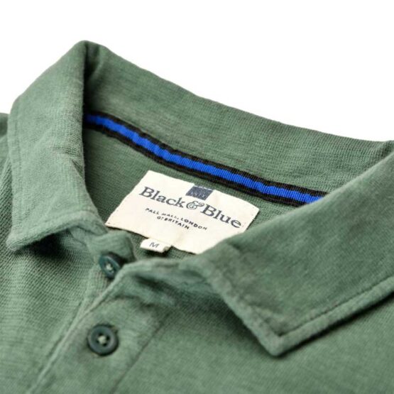 BLACK & BLUE 1871, LANGE MOUW POLO SHIRT GROEN – Bild 5
