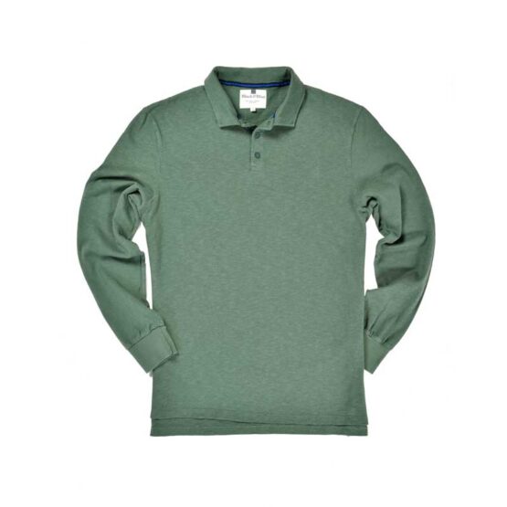 BLACK & BLUE 1871, LANGE MOUW POLO SHIRT GROEN