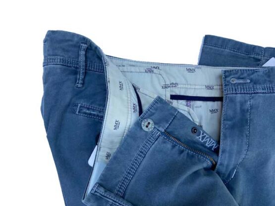 MMX CHINO, KATOENEN BROEK MET STEEKZAKKEN, BLAUW – Bild 3