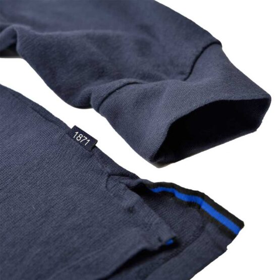 BLACK & BLUE 1871, LANGE MOUW POLO SHIRT BLAUW – Bild 3