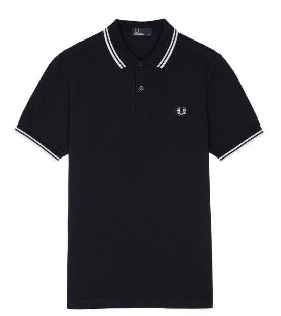 FRED PERRY, POLO, NAVY/WHITE/WHITE
