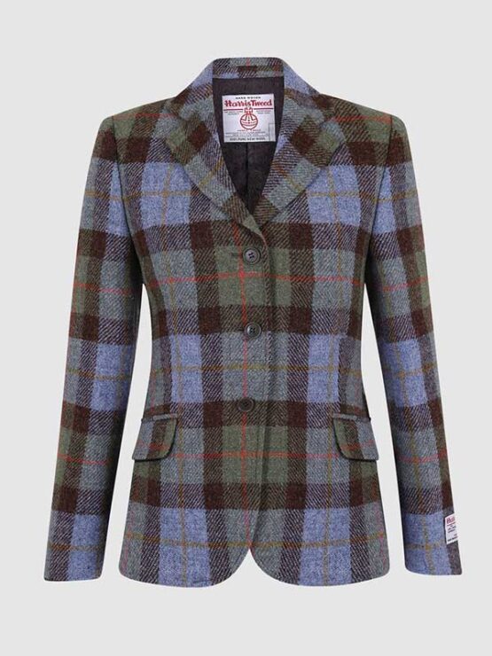 Harris Tweed Damen Blazer Claire Hacking Jacket - Green / blue – Bild 5