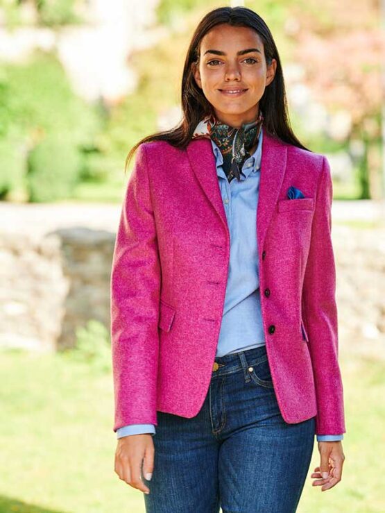 Harris Tweed Blazer In Pink