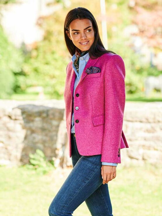 Harris Tweed Blazer In Pink – Bild 2