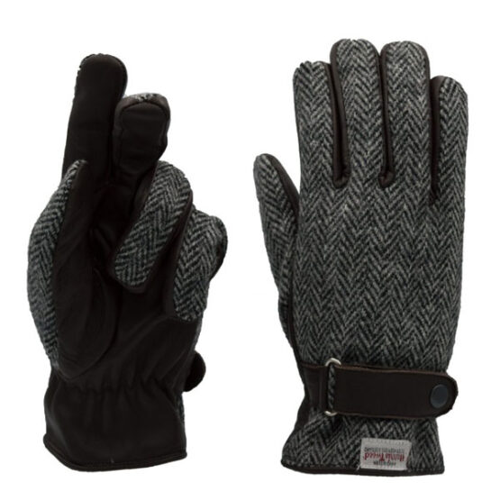 Harris Tweed Handschoenen, Grijs Visgraat – Bild 2