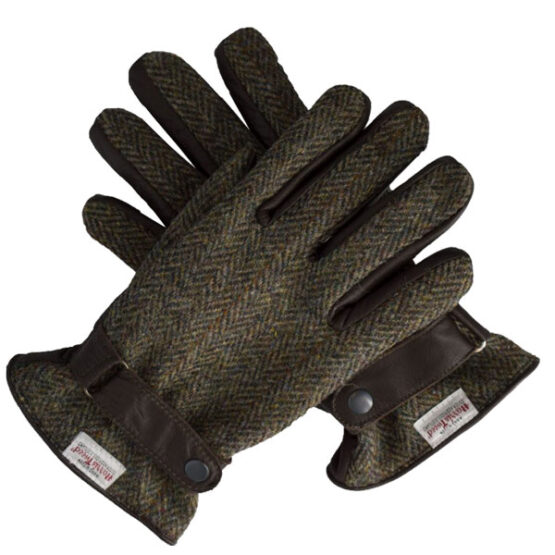 Harris Tweed Handschoenen, Brown Herringbone