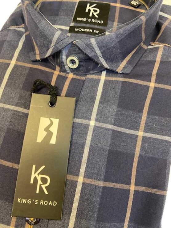 Flannel Shirt King's Road, Blauw Overruit – Bild 3