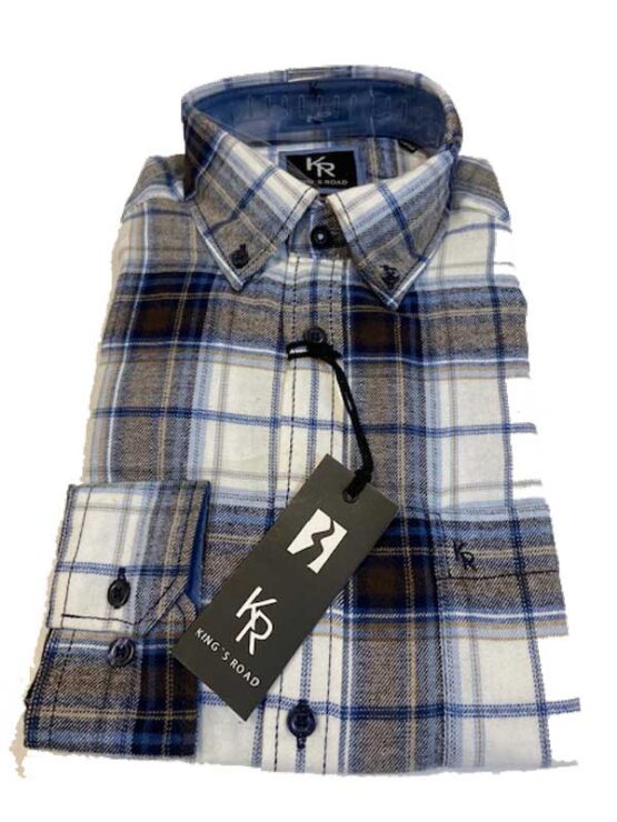 Shirt King's Road, Lichte Overruit Ruit, Zware Flannel – Bild 2
