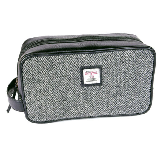 Harris Tweed Toilettas, Grijs Visgraat