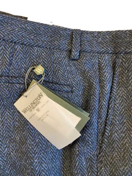 Harris Tweed Pantalon Blauw Visgraat – Bild 2