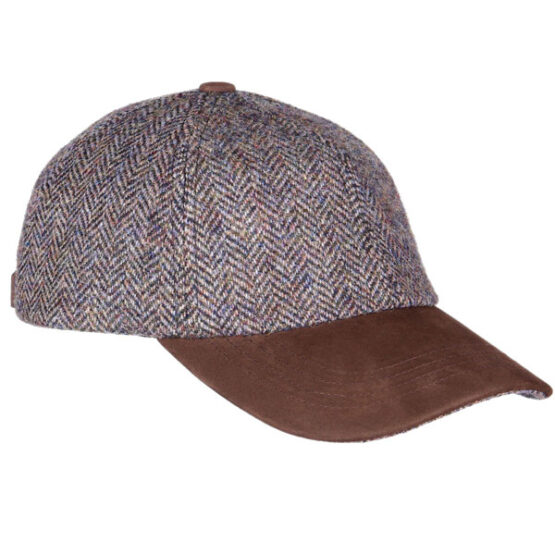 Harris tweed Baseball Cap Slate Herringbone
