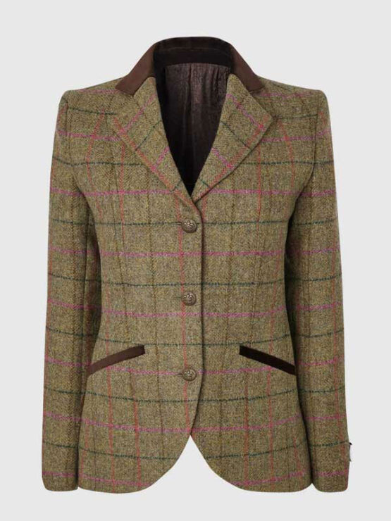 Tweed Damenjacke Louise Jacke – Pink Karo – Bild 3