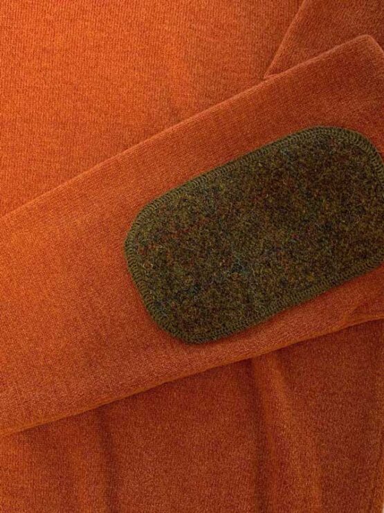 Pullover Merinowool mit Harris Tweed details Orange – Bild 2