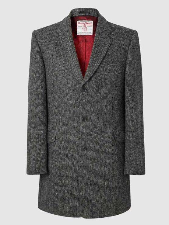 Harris Tweed Murdo Coat - Charcoal