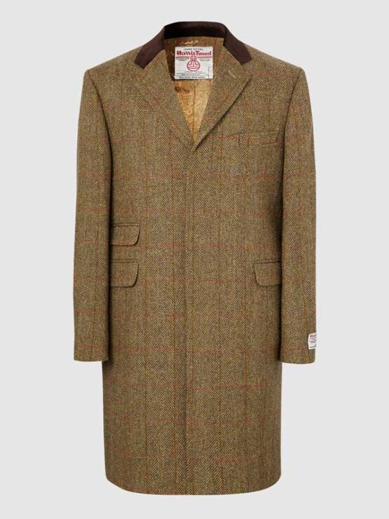 Harris Tweed Chelsea Overcoat - Mustard