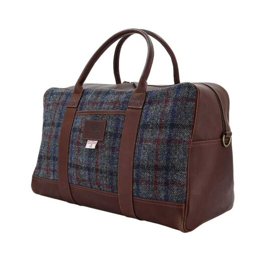 Harris Tweed Lederen Reisetasch, Finsbay Holdall
