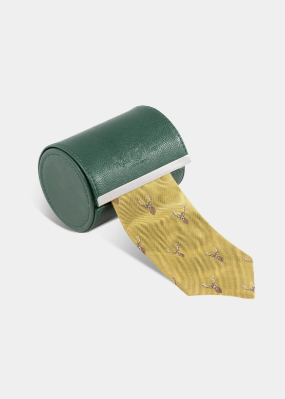 Country Stropdas, Ripon Silk, Hert Dessin Goud