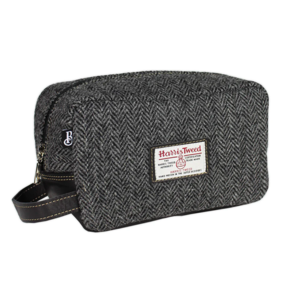 Bucktrout Settle Wash Bag Charcoal Herringbone