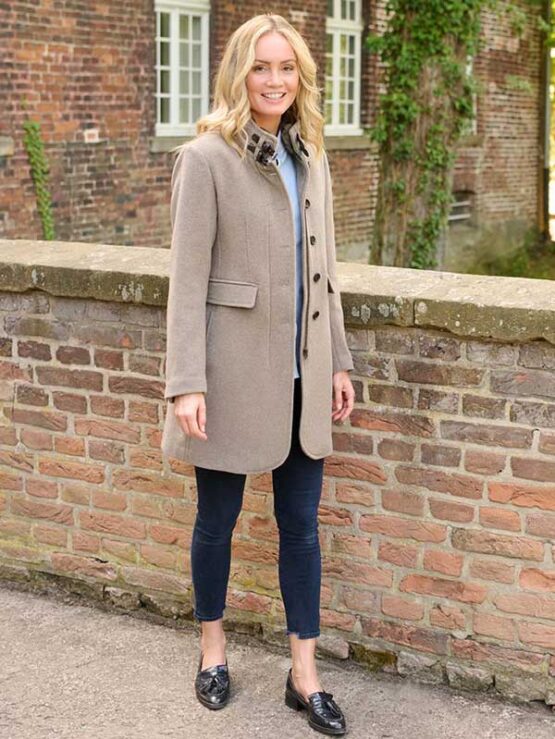 Wellington Damen Mantel aus Woll-Kaschmir-Qualität in taupe – Bild 2