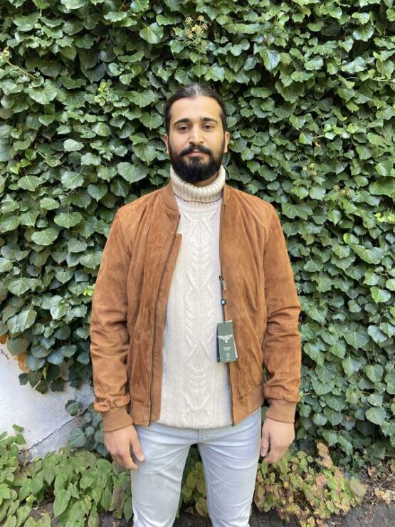 Wellington Suede Blouson "Bomber" Cognac – Bild 3