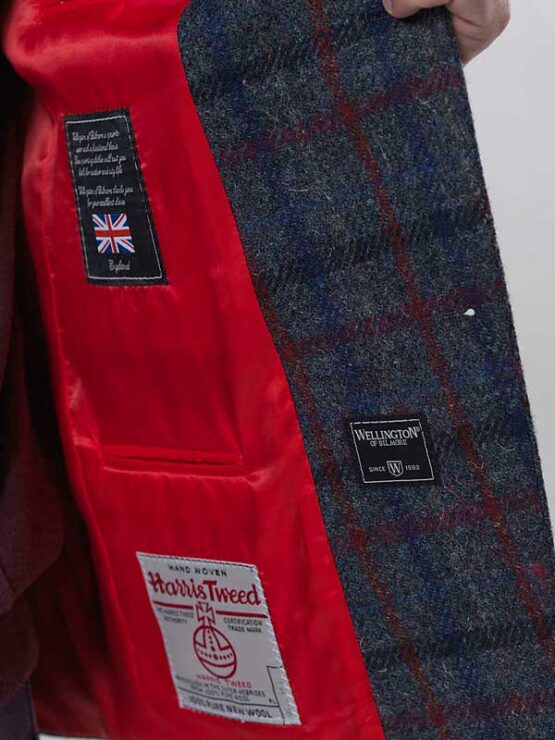 Harris Tweed Sakko Grijs Overruit 619 – Bild 4