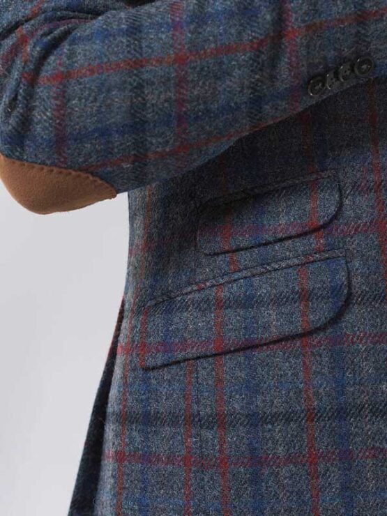 Harris Tweed Sakko Grijs Overruit 619 – Bild 3