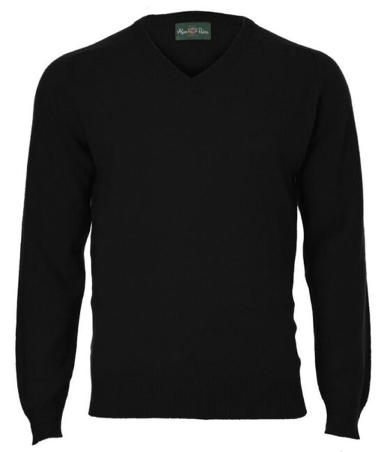 Alan Paine Lamswol Pullover V-hals, Updated Fit - Black – Bild 4