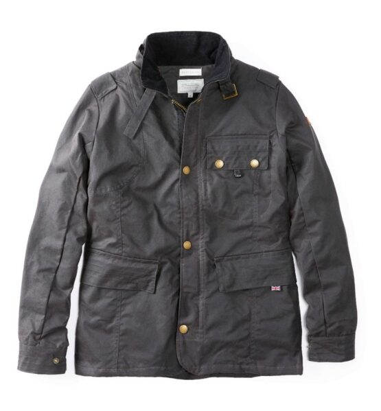 Herren Wachsjacke in Blau, Gunmetal