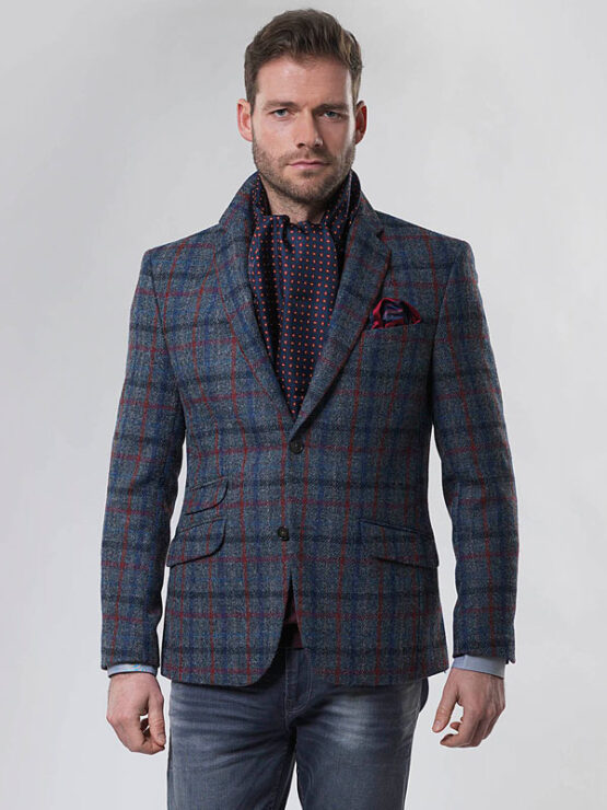 Harris Tweed Sakko Grijs Overruit 619 – Bild 5