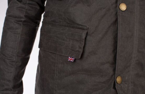 Herren Wachsjacke in Blau, Gunmetal – Bild 6